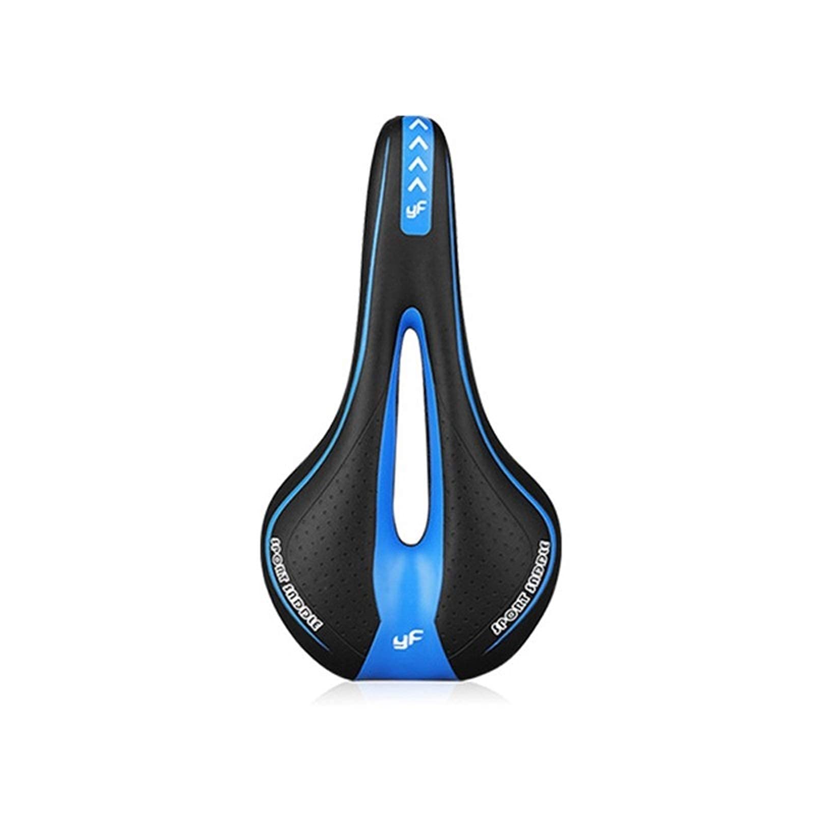 Premium Gel Bike Seat - Comfortable Silicone MTB & Road Bicycle Saddle with Breathable Hollow Design - Ideal for Mountain Biking, Racing & Long-Distance Cycling (Black Blue)