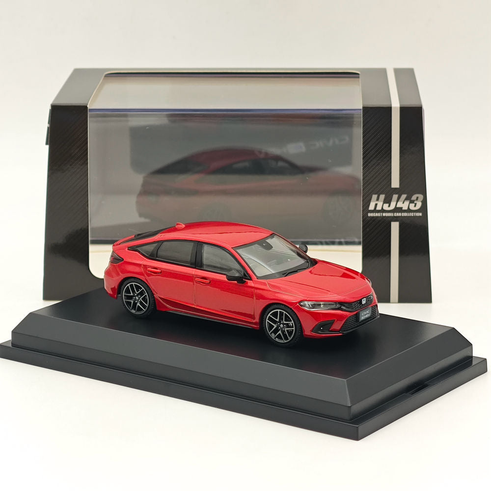 1/43 Scale Honda Civic FL4 E-HEV Premium Diecast Model Car - Crystal Red Metallic - Collectible Hobby Japan Toy for Display & Gift Giving
