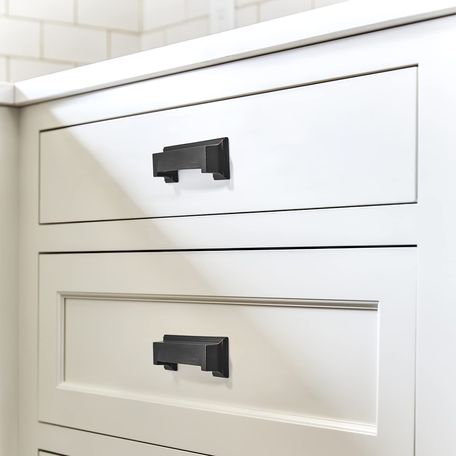 TUNNY 10 Pack Oil-Rubbed Bronze Cabinet Handles - 3.8