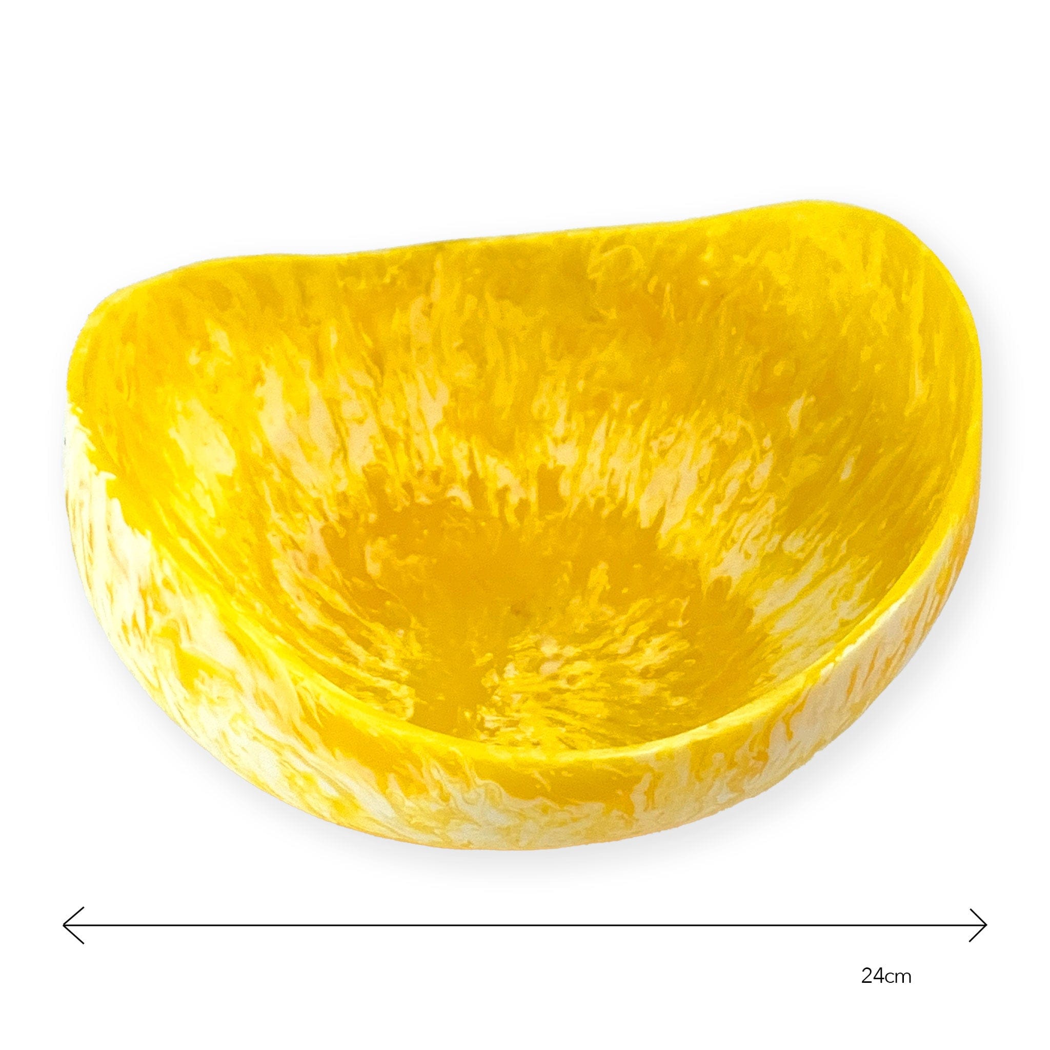 Handmade Resin Swirl Bowl - Decorative Buttercup Yellow Serving Dish for Fruits, Candy & Home Decor - Perfect for Dining Table Centerpiece, Wedding Favors & Gift Giving