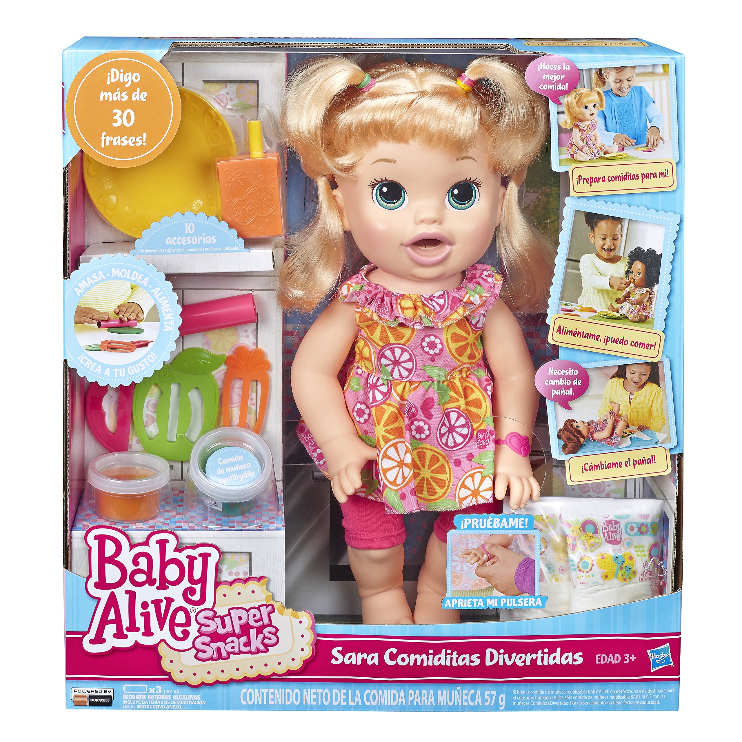 Baby Alive My Super Snackin Baby Blonde Doll with Realistic Eating & Drinking Features - Interactive Toy for Kids Ages 3+ | Perfect for Pretend Play, Birthday Gifts & Role-Playing Fun