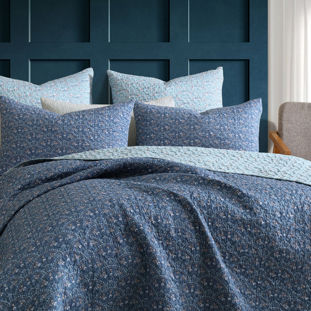 Hazel Indigo Coverlet - Soft & Stylish Bedspread for Single & Double Beds | Perfect for Bedroom Decor, Guest Rooms & Cozy Nights