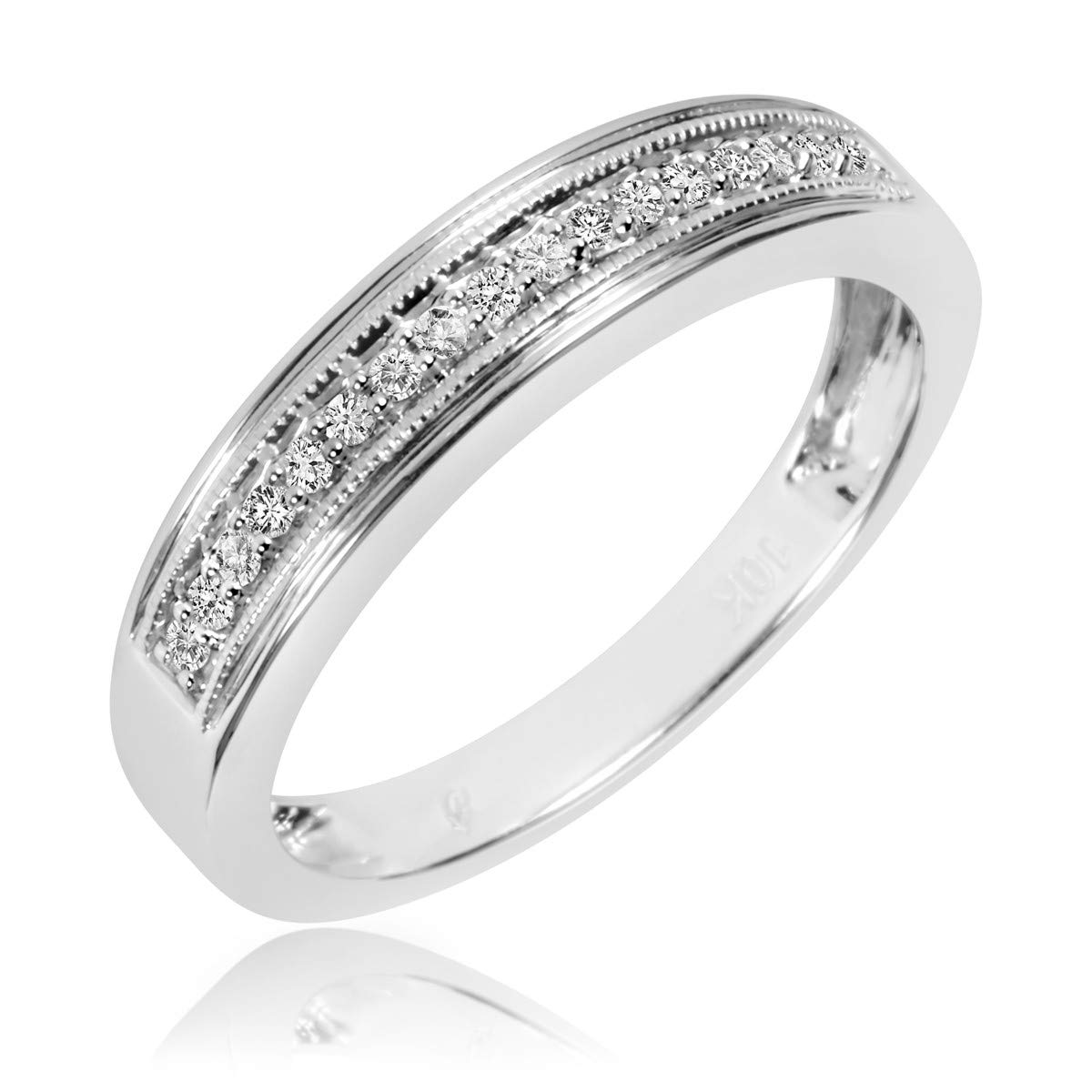 His and Hers Wedding Ring Set - Matching Trio Wedding Bands for Couples - 14K Gold/Platinum/Silver - Romantic Gift for Anniversary, Engagement - Perfect for Ceremonies, Vows, and Everyday Wear