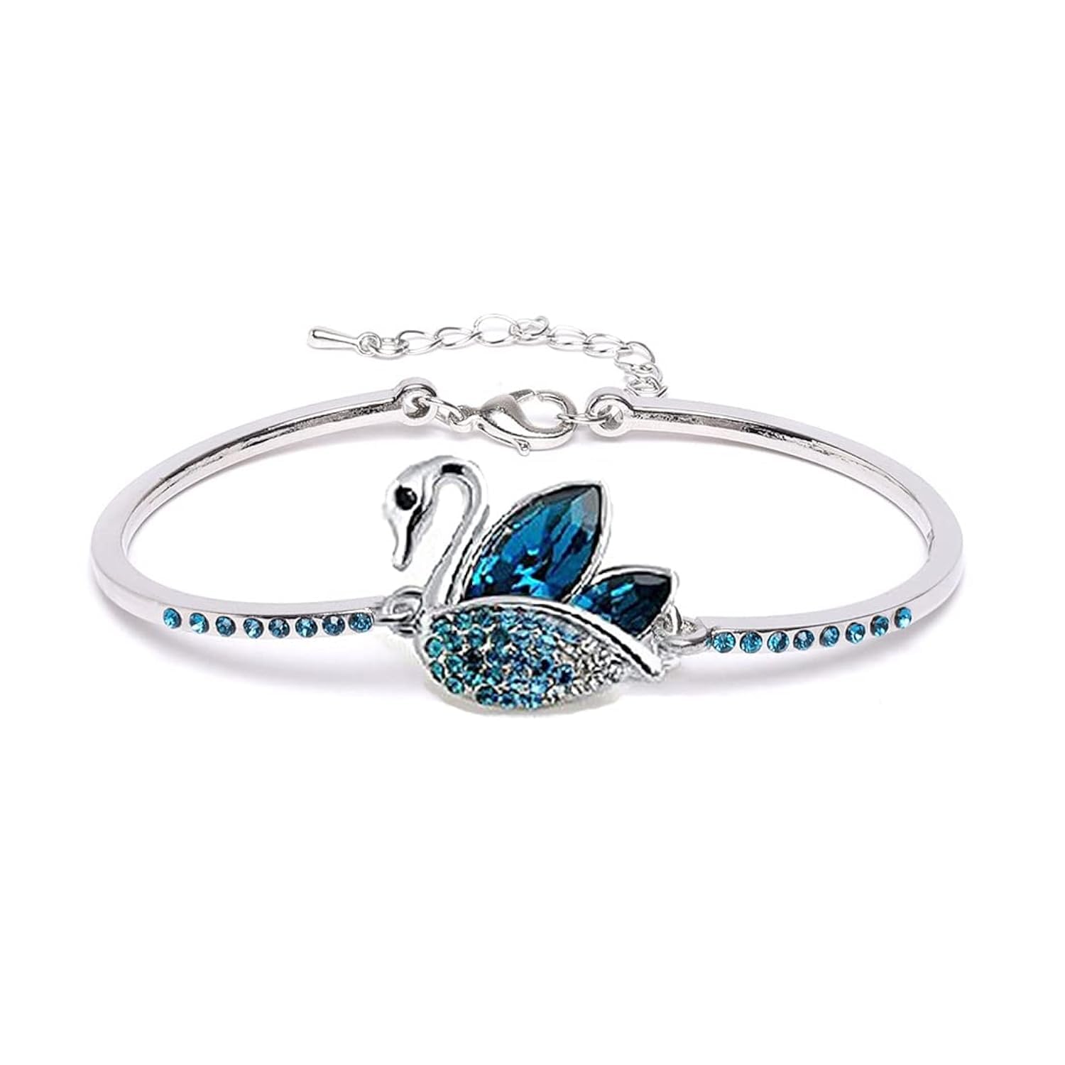 Yellow Chimes & Blue Crystal Bracelet for Women and Girls - Silver Tone Adjustable Charm Bracelet | Birthday, Anniversary Gift for Wife, Daughter, Sister | Perfect for Parties, Weddings, Everyday Wear