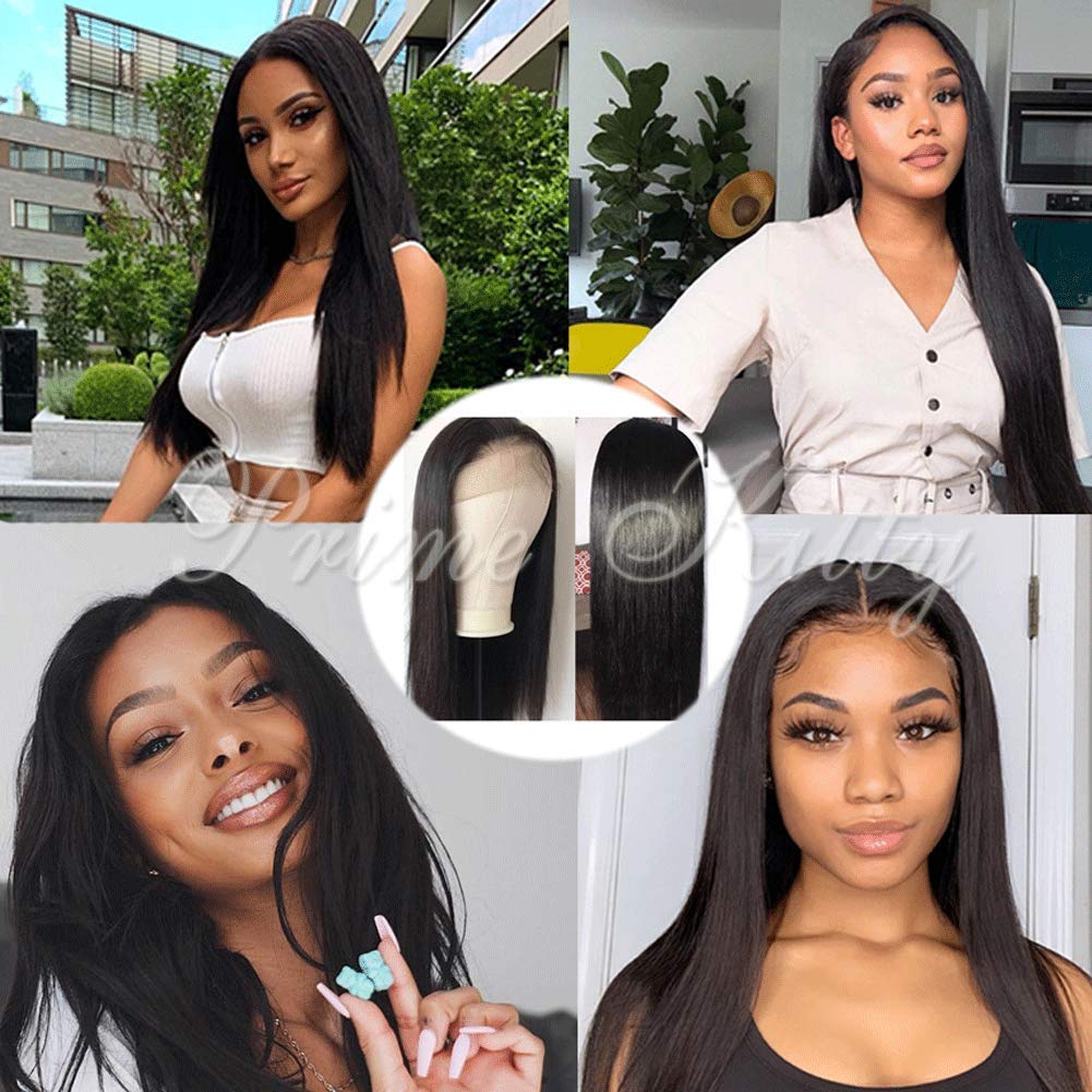 360 Lace Frontal Wigs with Baby Hair | 180% Density Brazilian Virgin Human Hair | Silky Straight Glueless Wig for Black Women | Pre Plucked 9A Fake Scalp Lace | 12 Inch Length | Perfect for Daily Wear, Parties & Special Occasions