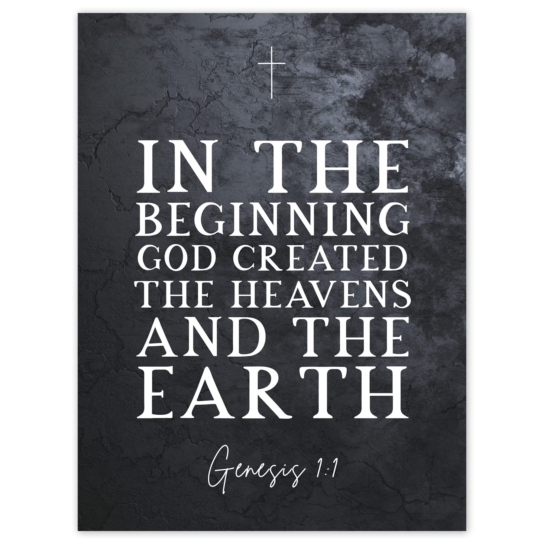 Artery8 Genesis 1:1 Bible Verse Canvas Print - Premium Christian Wall Art 18x24 Inch - Inspirational Scripture Decor for Home, Church & Office