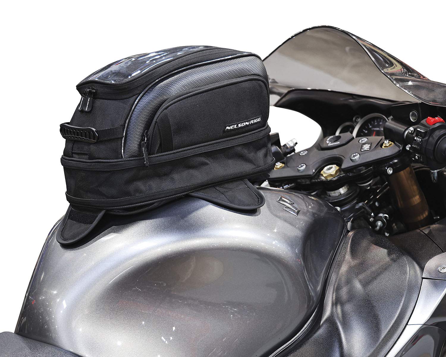 Nelson-Rigg Commuter Sport Motorcycle Tank Bag - Magnetic & Strap Dual Mount System for Secure Riding - Perfect for Daily Commute and Adventure Tours