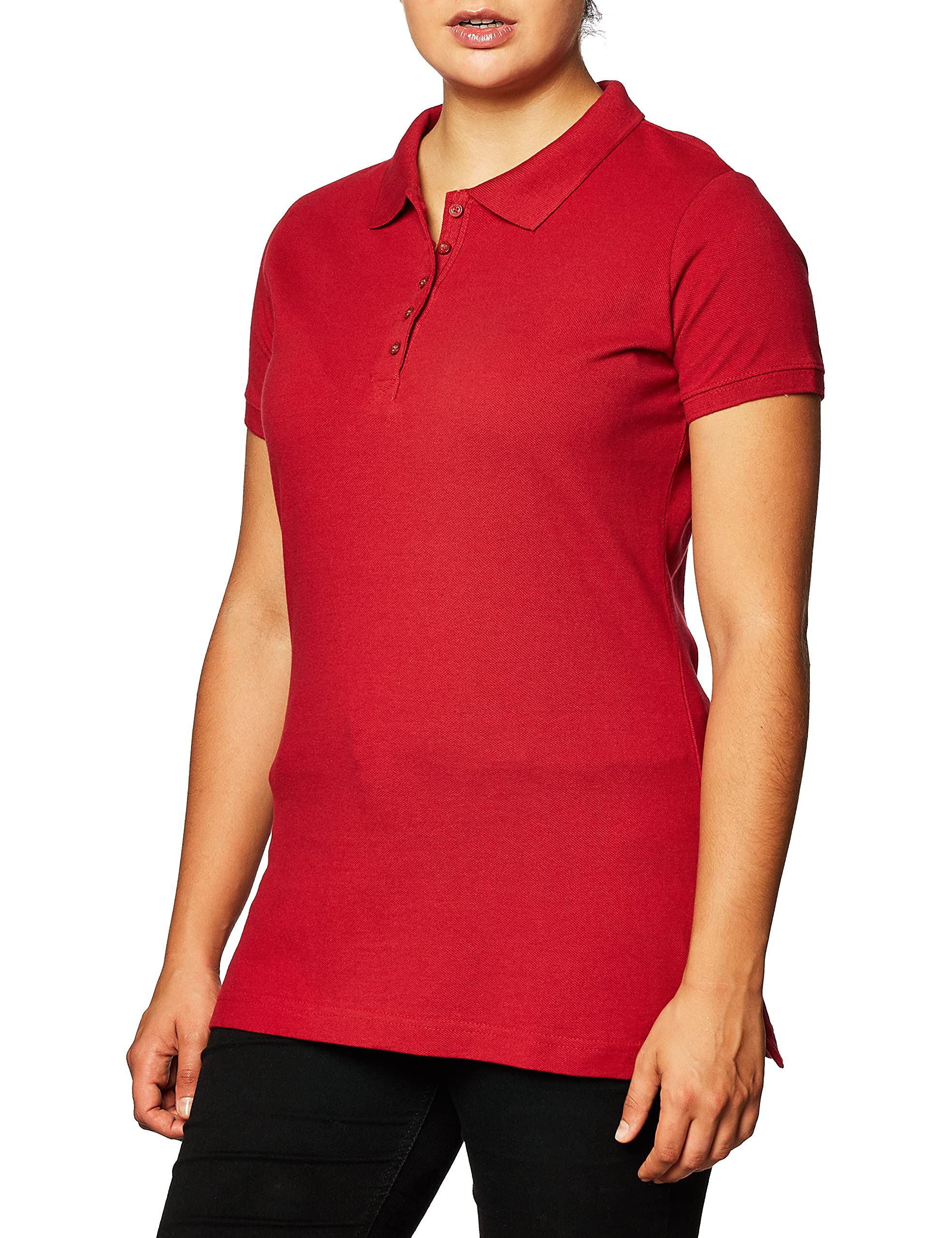 Dickies Women's Pique Polo Shirt - Comfortable Cotton Blend, Cherry Red, Plus Size 2X - Perfect for Work, Casual Wear & Outdoor Activities