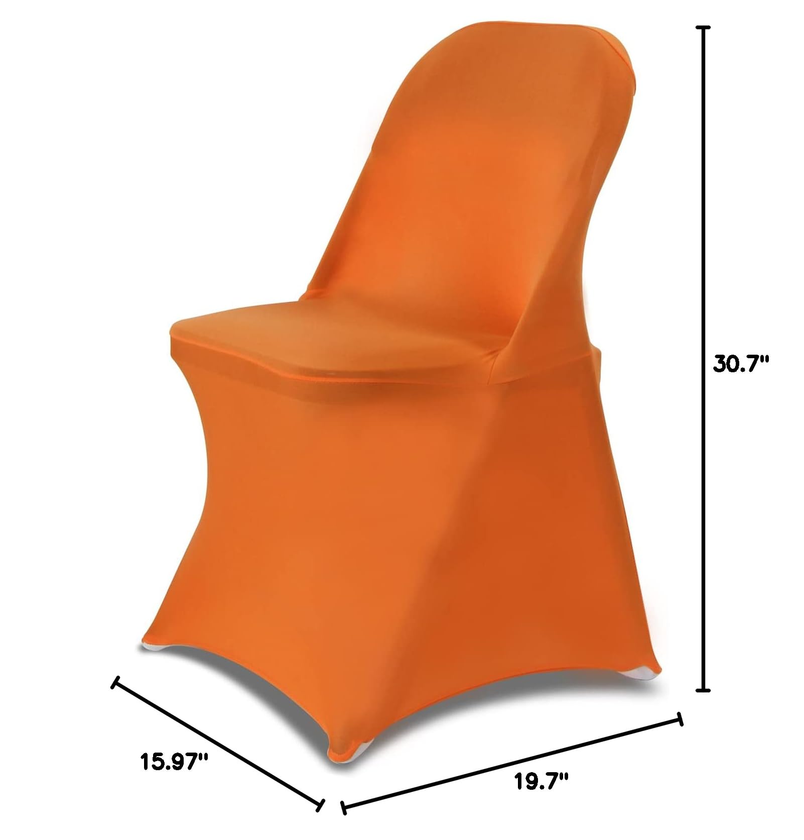 HAINARverS 10pcs Stretch Spandex Washable Chair Covers for Wedding, Party, Banquet - Decorative Fabric Covers for Events, Birthday, Conference (Orange) | Perfect for Indoor & Outdoor Celebrations