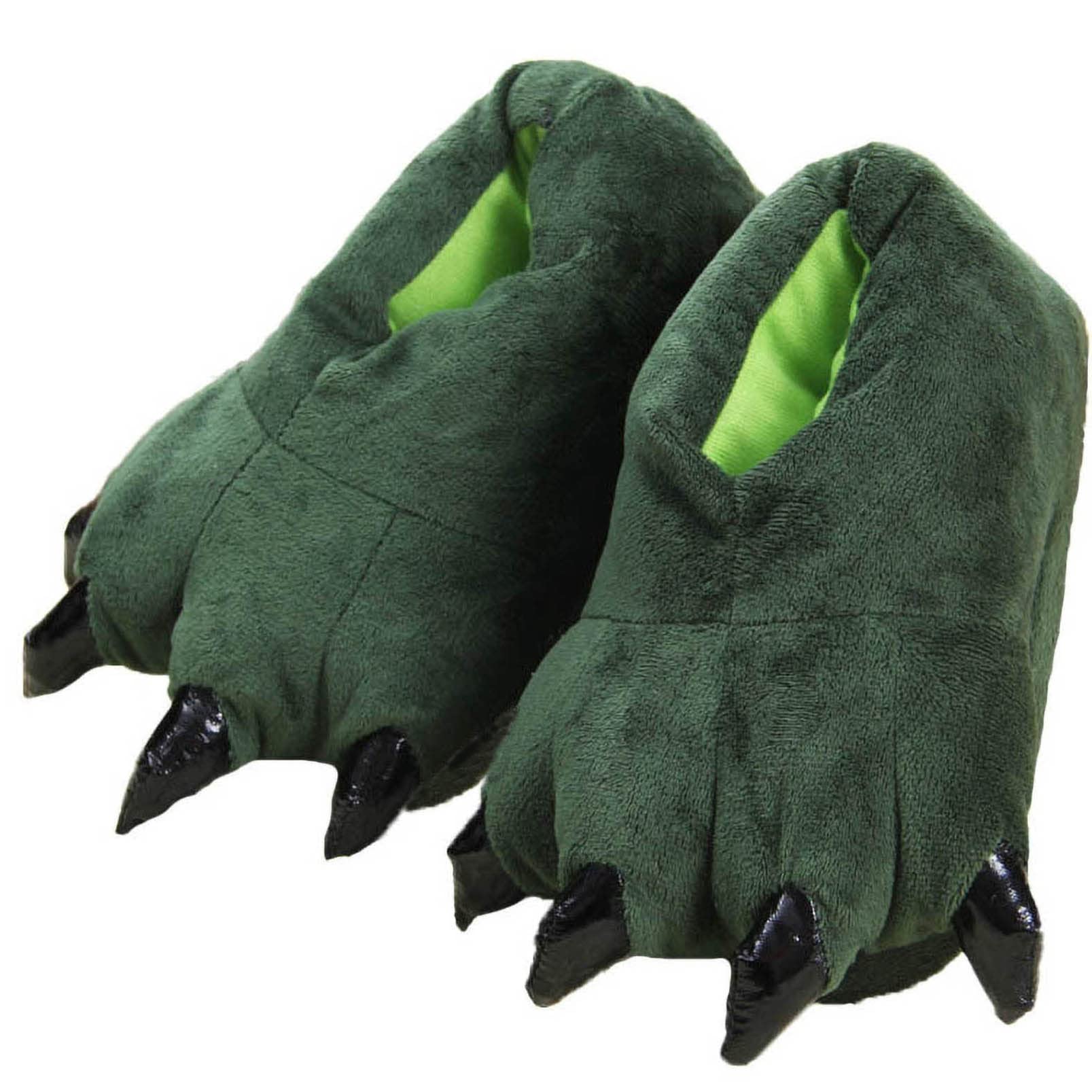 IXITON Unisex Funny Animal Paw Slippers - Furry Dinosaur & Bear Claw House Shoes, Cartoon Plush Indoor Slippers for Men & Women - Perfect for Home, Lounge & Cosplay Costumes
