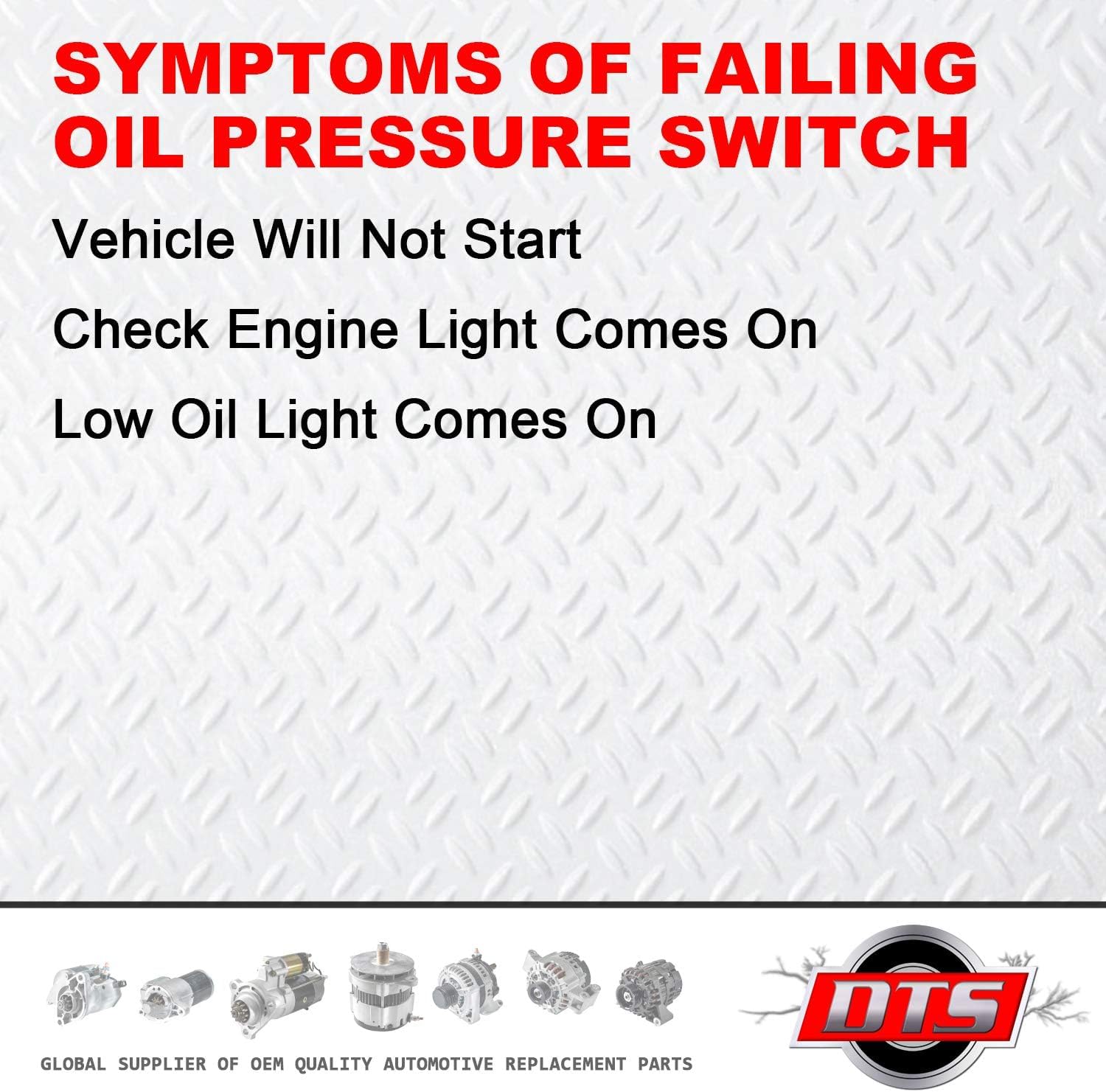 DTS Oil Pressure Sender Switch with Warning Light - PS418 Replacement for Chrysler Dodge Jeep Ram Volkswagen - Perfect for Engine Maintenance & Dashboard Warning System