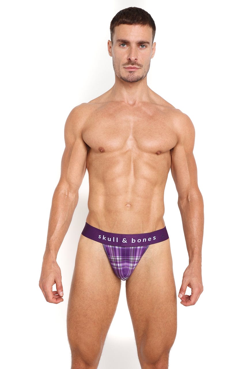 Stylish Purple Tartan Plaid Thong - Comfortable & Sexy Women's Underwear for Everyday Wear or Special Occasions