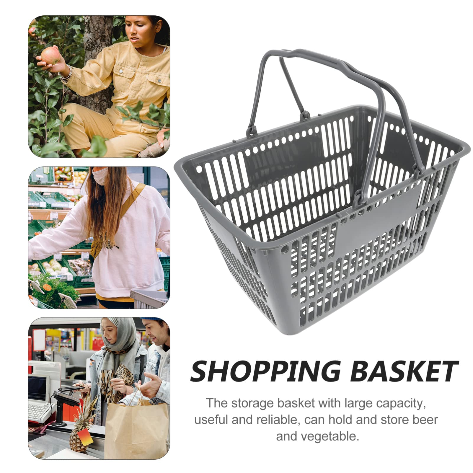 Portable Shopping Basket - Bathroom & Kitchen Storage Organizer for Toiletries, Spices, and Essentials | Perfect for Home, Office, and Travel Use