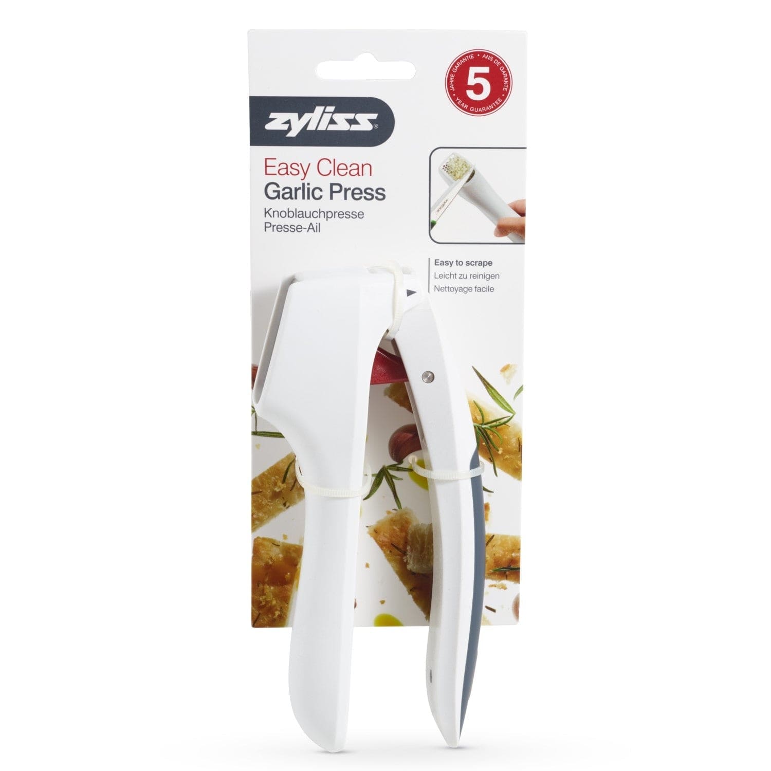 Zyliss Easy Clean Garlic Press & Mincer - Stainless Steel Garlic Crusher with Ergonomic Handle - Perfect for Cooking, Meal Prep & Restaurants