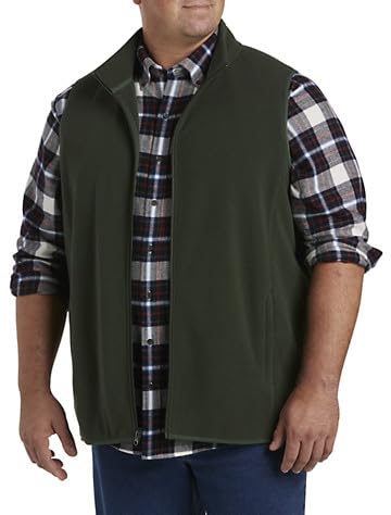 DXL Big & Tall Essentials Men's Fleece Vest for Winter - Warm Full-Zip Polar Fleece Jacket for Outdoor Activities, Hiking & Casual Wear