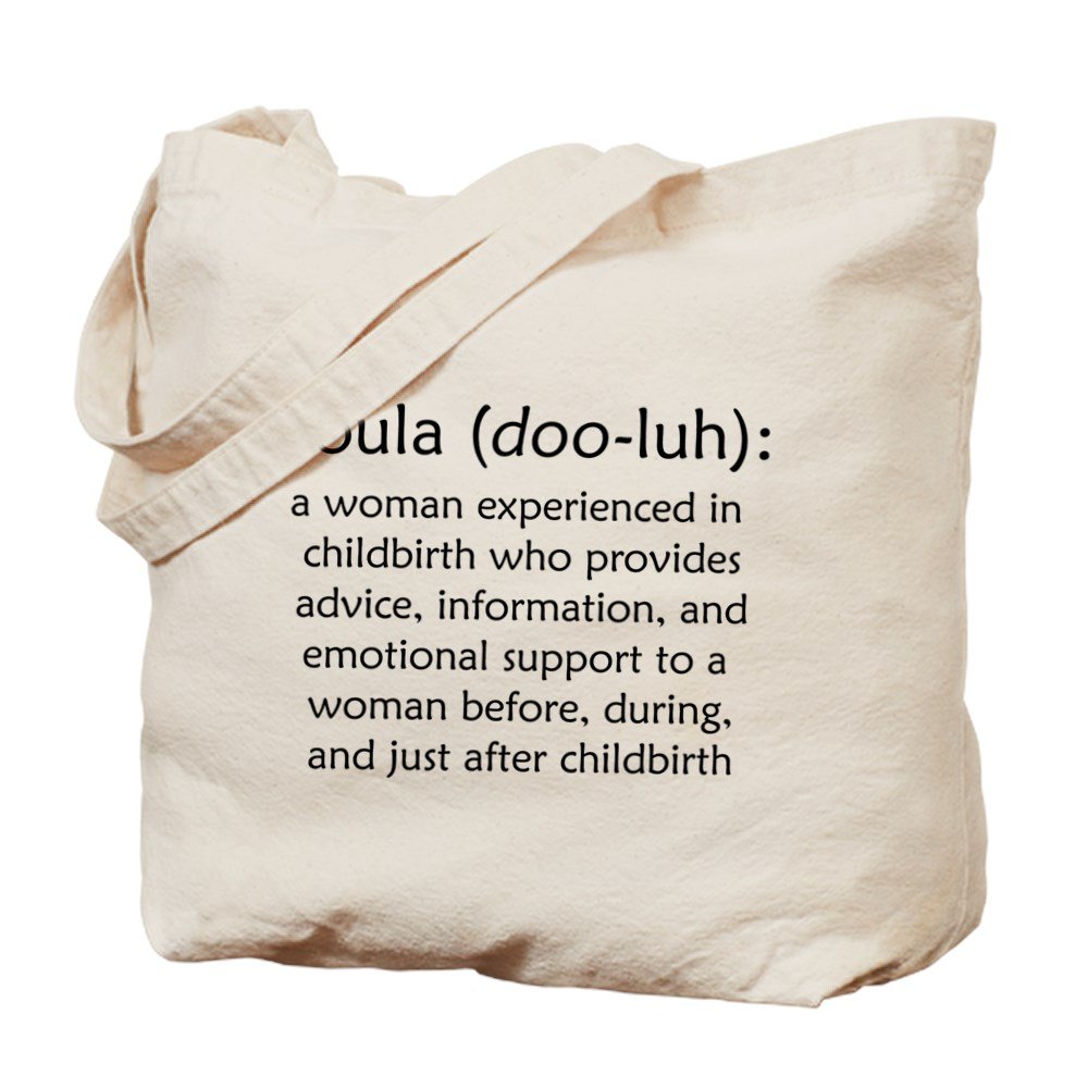 Doula Definition Tote Bag - Natural Canvas Reusable Shopping Bag for Birth Support Professionals | Perfect for Work, Groceries & Everyday Use