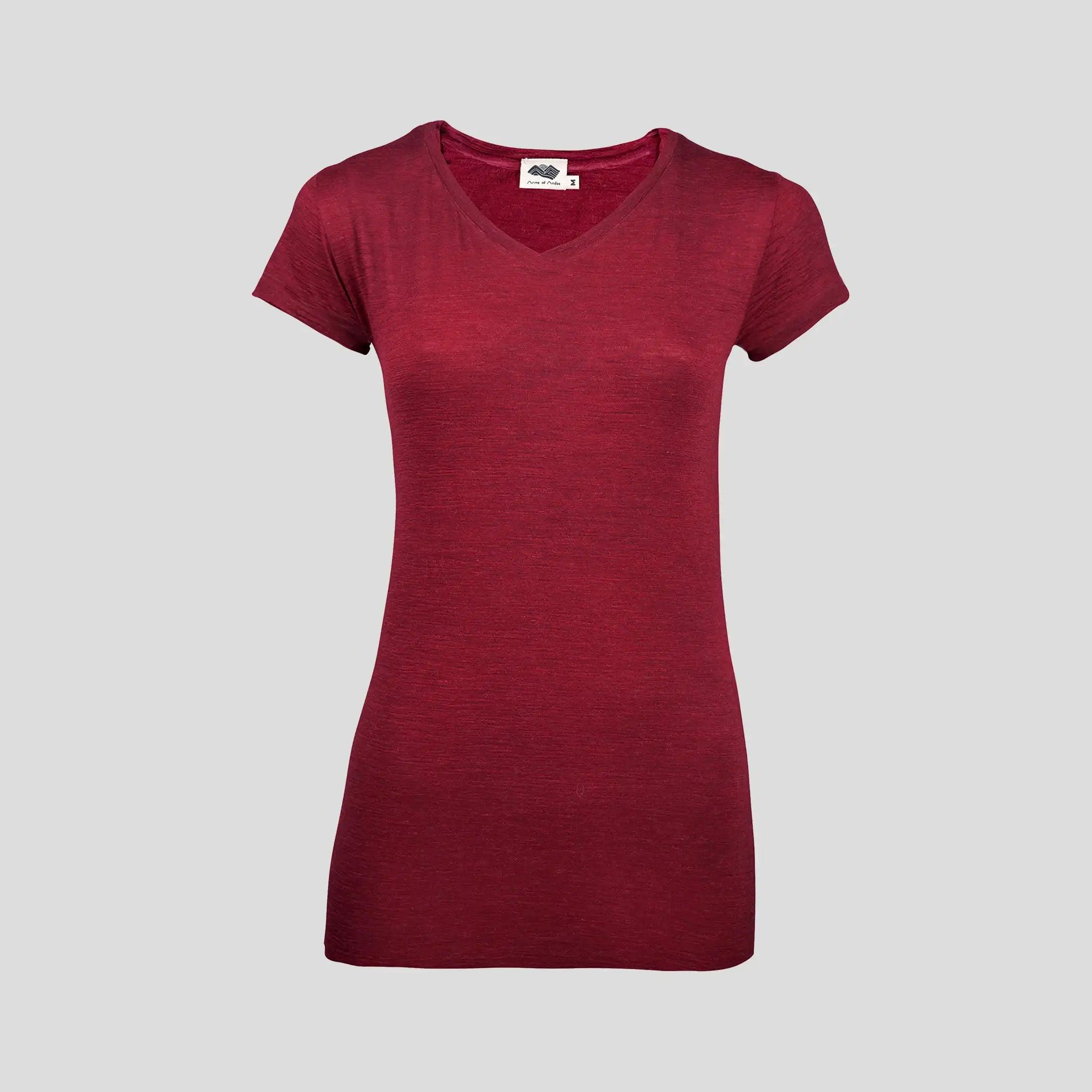 Ultralight 160 Women's Alpaca Wool V-Neck T-Shirt - Soft & Breathable for Travel, Hiking & Everyday Wear