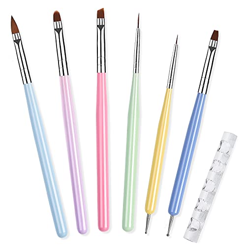 7PCS Nail Art Brushes Set for Gel Polish & Extensions - Home & Salon Use