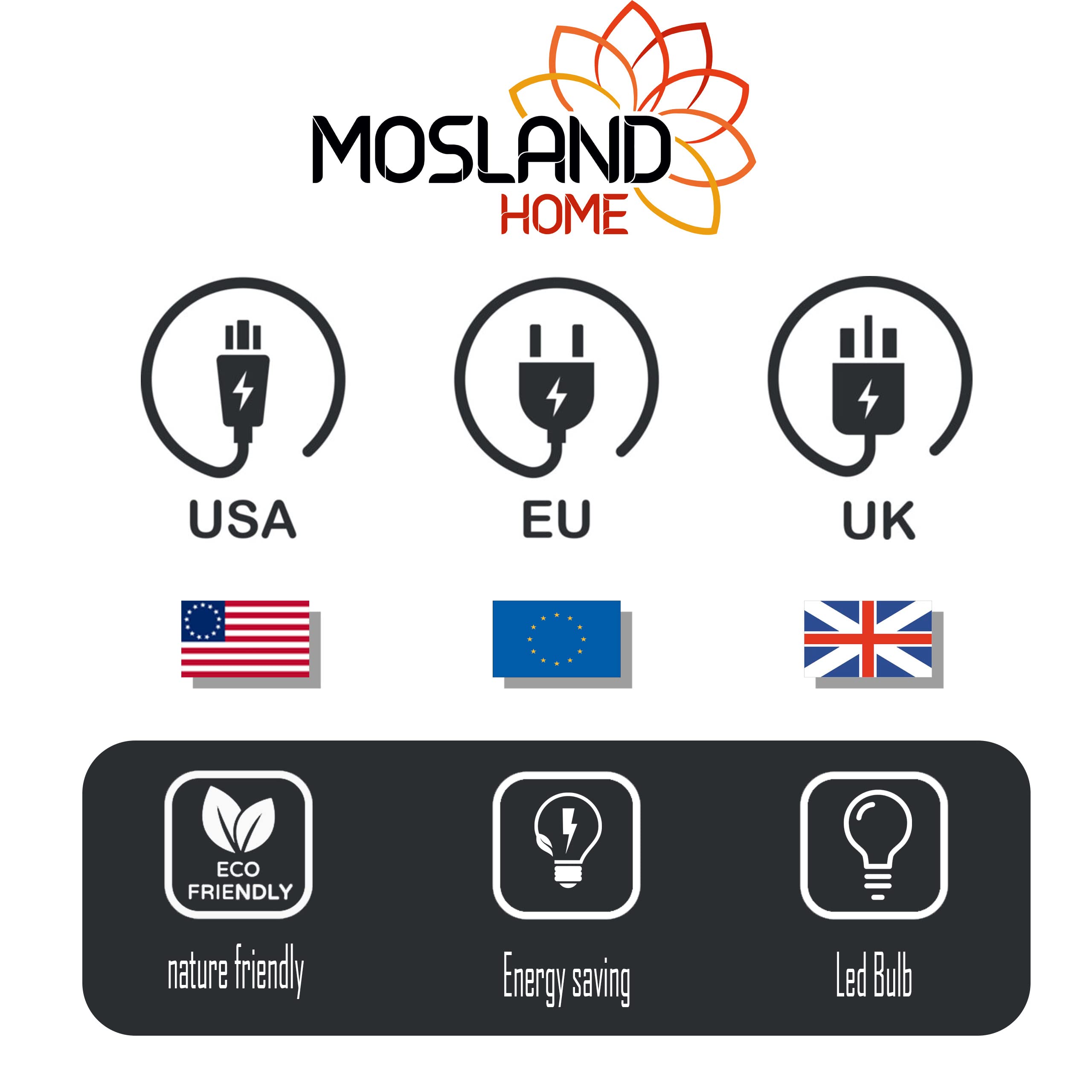 10 Styles Mosland Handmade Turkish Mosaic Table Lamp - Bronze Base Moroccan Tiffany Night Light with LED Bulb | Bedside, Living Room, Dining Room Decor | Orange Glass Lamp for Home & Office