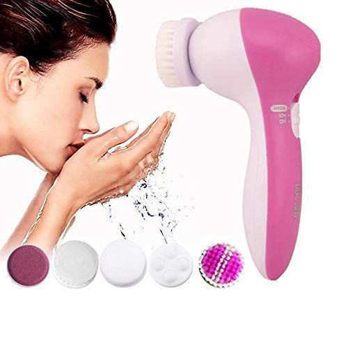 SVK Dream Facial Kit - 5-in-1 Multifunctional Beauty Brush for Deep Cleansing, Exfoliation & Face Massage | Electric Skin Care Tool for Blackheads Removal & Pore Cleaning | Perfect for Home Spa & Travel Skincare Routine