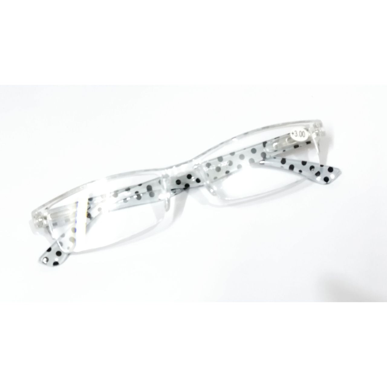 Stylish Polka Dot Supra Reading Glasses +3.00 Strength - Fashionable Blue Light Blocking Readers for Women & Men - Perfect for Reading, Computer Work, and Close-Up Tasks