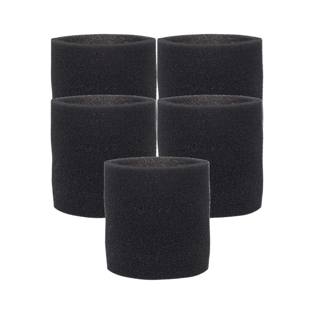5-Pack Cleaner Replacement Foam Filter for Wet/Dry Vacuum - Compatible with VF2001 Vacuum Foam Filter Sleeve - Perfect for Home Cleaning, Workshop Dust Collection & Car Detailing