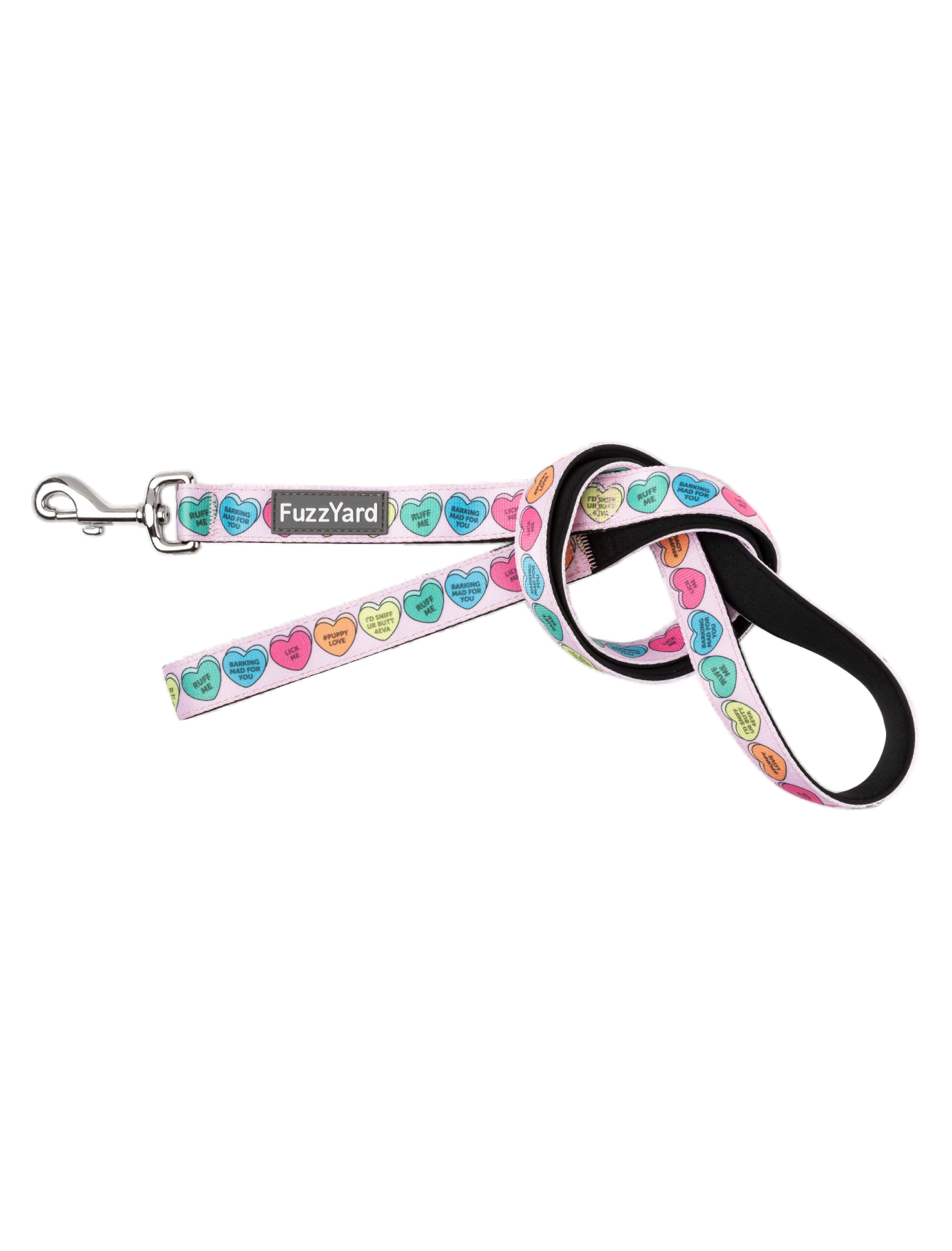 Fuzzyard Candy Hearts Dog Leash - Adjustable Nylon Pet Lead for Small & Medium Dogs - Perfect for Walks, Training, and Outdoor Adventures