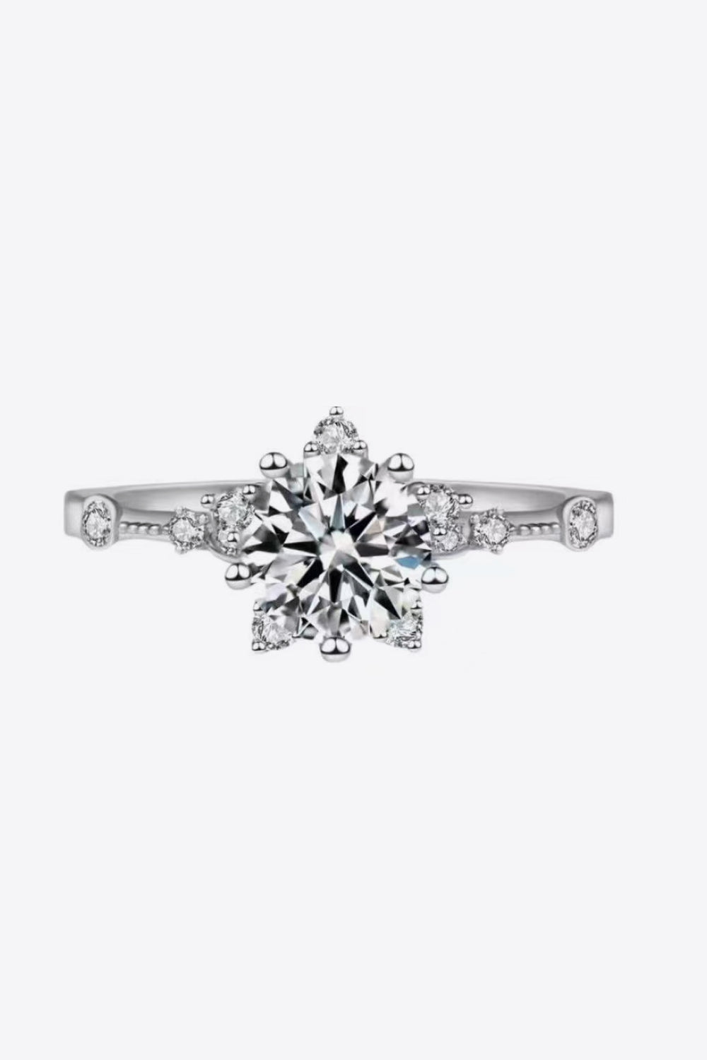 1 Carat Moissanite 6 Prong Engagement Ring - Durable & Sparkling Wedding Band for Women - Perfect for Proposals, Anniversaries, and Everyday Elegance