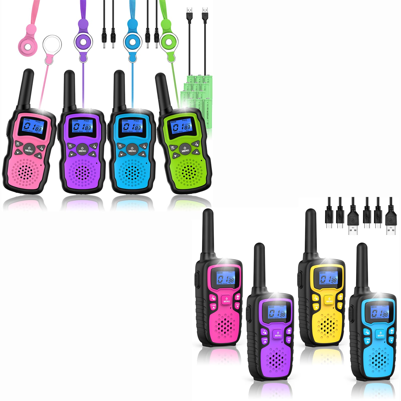 Wishouse 8 Pack Walkie Talkies for Kids & Adults - Long Range Rechargeable Two-Way Radios, Perfect for Hiking, Camping & Outdoor Adventures - Ideal Christmas Birthday Gift for Boys Girls Ages 3-10