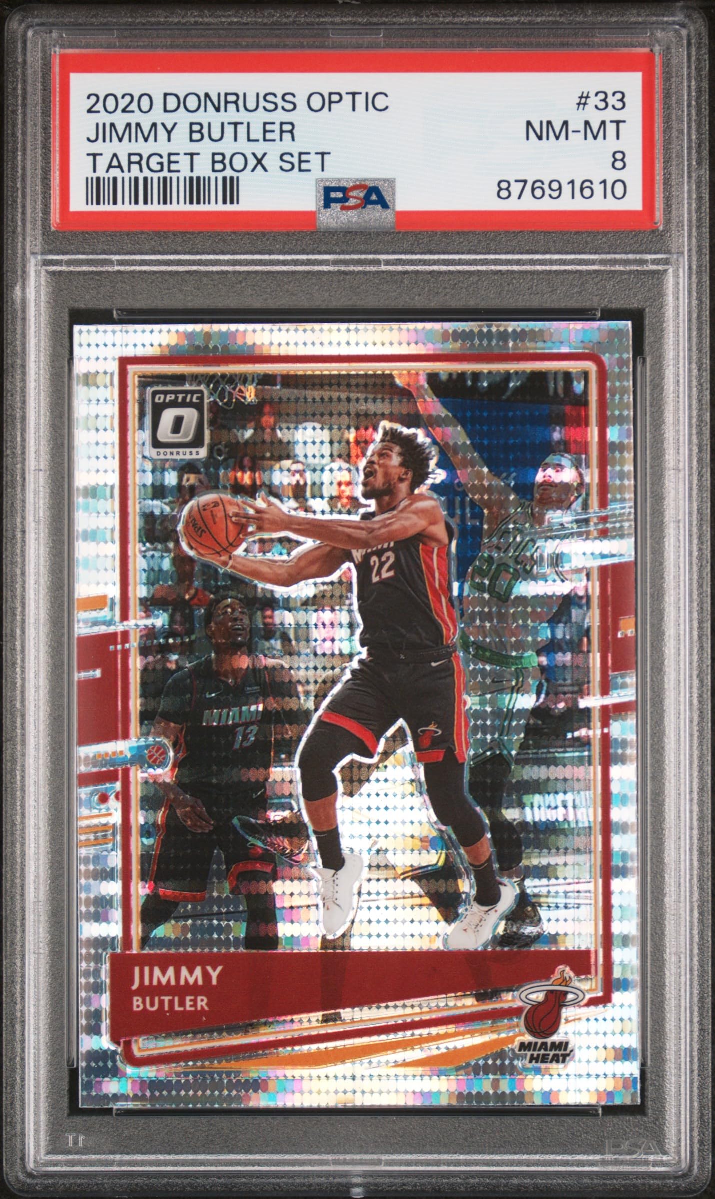 Jimmy Butler 2020 Panini Donruss Optic Target Exclusive Basketball Trading Card #33 PSA 8 Graded - Perfect for NBA Collectors and Miami Heat Fans Display