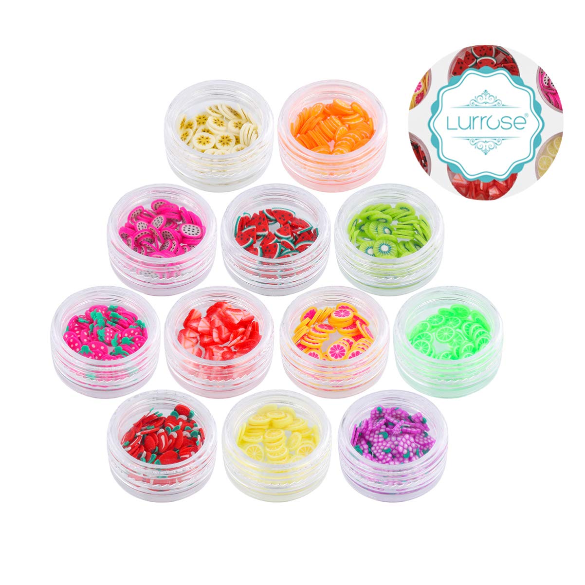 Lurrose DIY Clay Nail Art Decorations Kit - 1 Set of Fruit Slice Nail Charms for Creative Nail Designs | Perfect for Home Manicures, Nail Salon Decor & Kids Craft Activities