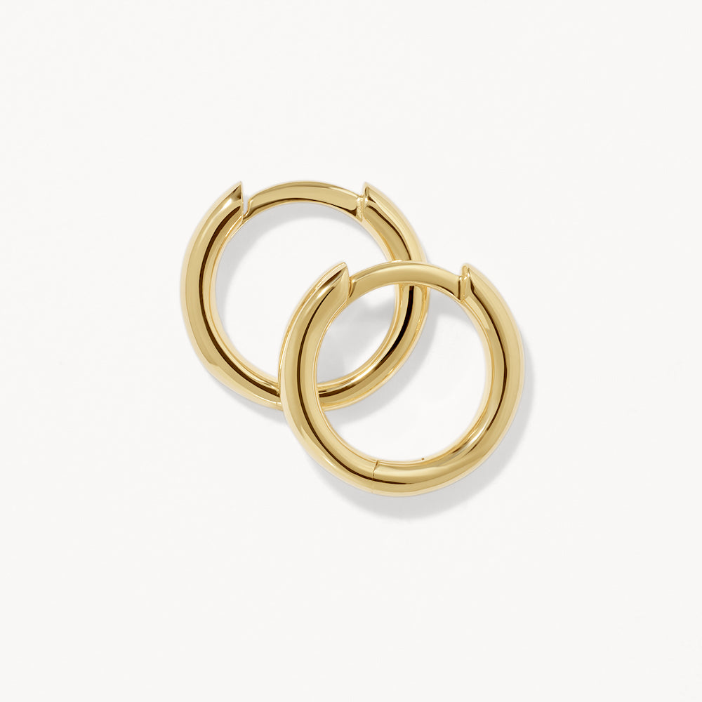 10k Gold Plain Mini Huggie Earrings - Dainty & Elegant Hoop Earrings for Everyday Wear | Perfect for Work, Date Night & Casual Outfits