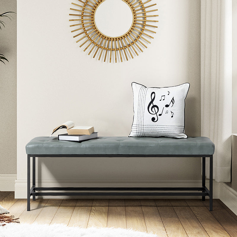 Johannes Upholstered Bench - Stylish Storage Ottoman with Tufted Cushion, Modern Entryway Bench for Bedroom, Living Room & Hallway - Perfect for Seating, Storage & Home Decor
