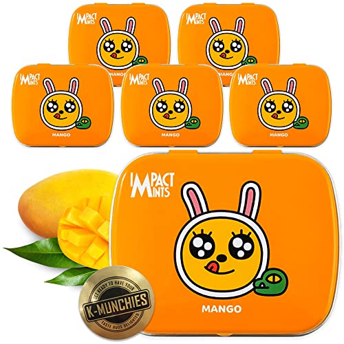 Kakao Friends Impact Mint Candy - Sugarfree Fruity Mints in Collectible Tin (6 Count, Mango Flavor) - Bulk Breath Fresheners for Office, Travel & Gifts - K-Munchies Korean Candy