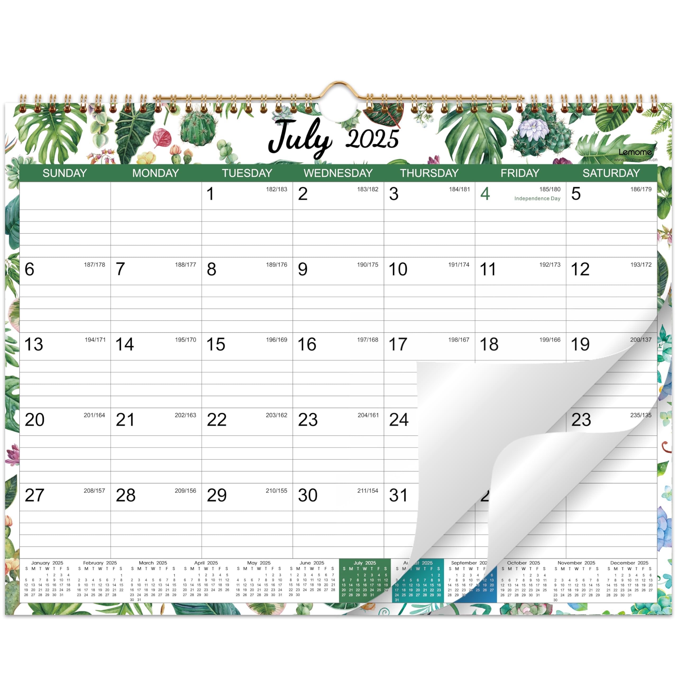 2025-2026 Wall Calendar | 18-Month Planner from July 2025 to December 2026 | 11.5x15 Inch Large Monthly Calendar with Julian Dates & Spacious Blocks | Perfect for Home, Office & School Organization