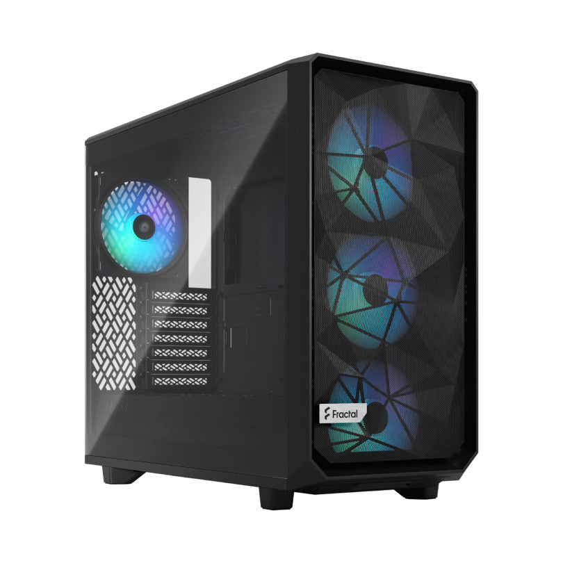 Fractal Design Meshify 2 Lite RGB ATX Mid Tower PC Case - Tempered Glass Side Panel (Light Tint) | High Airflow Mesh Front Panel | Gaming & Workstation Computer Builds