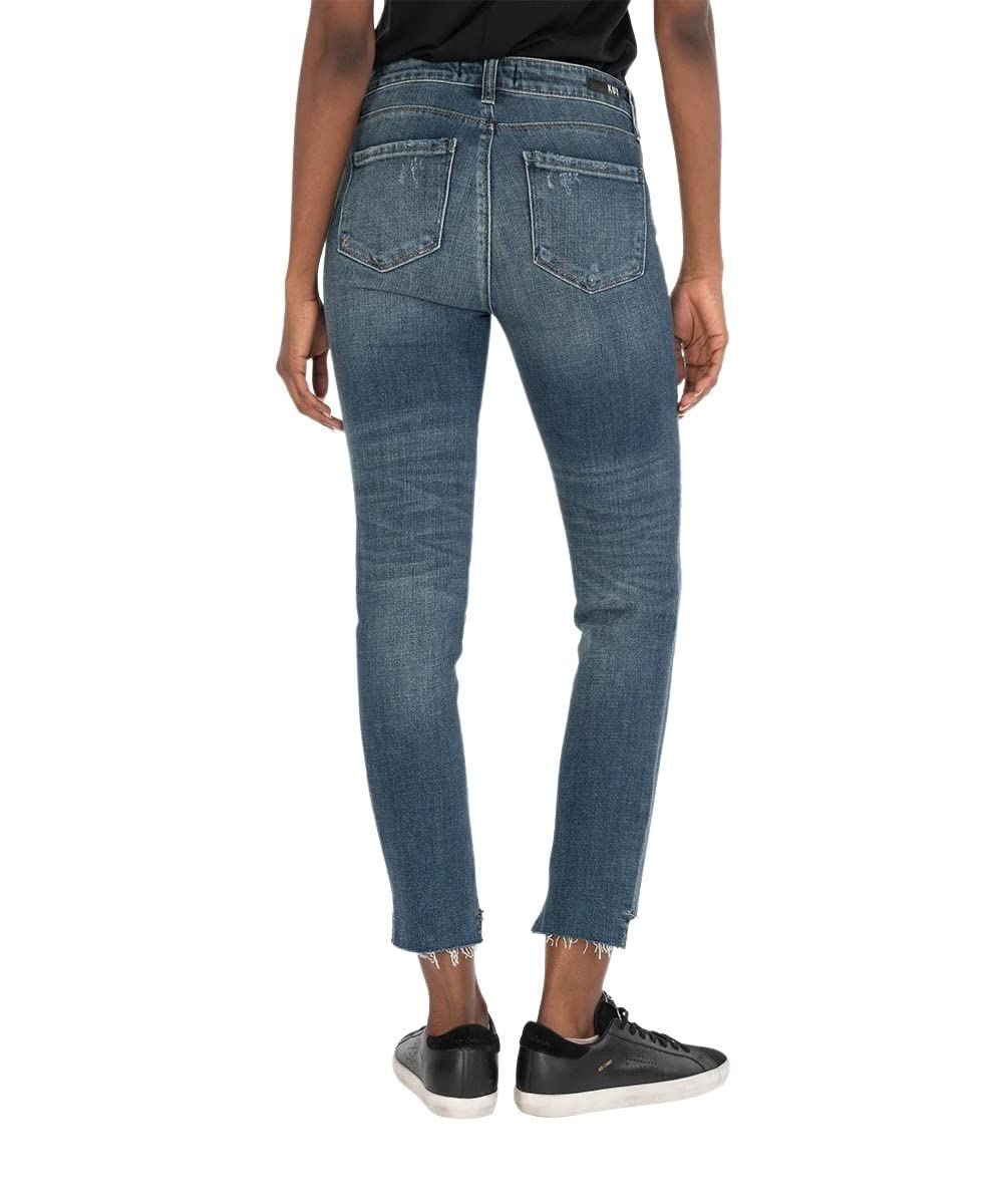 KUT from the Kloth Women's Reese Ankle Straight Leg Jeans - Comfortable Stretch Denim Pants for Casual Wear & Everyday Outfits