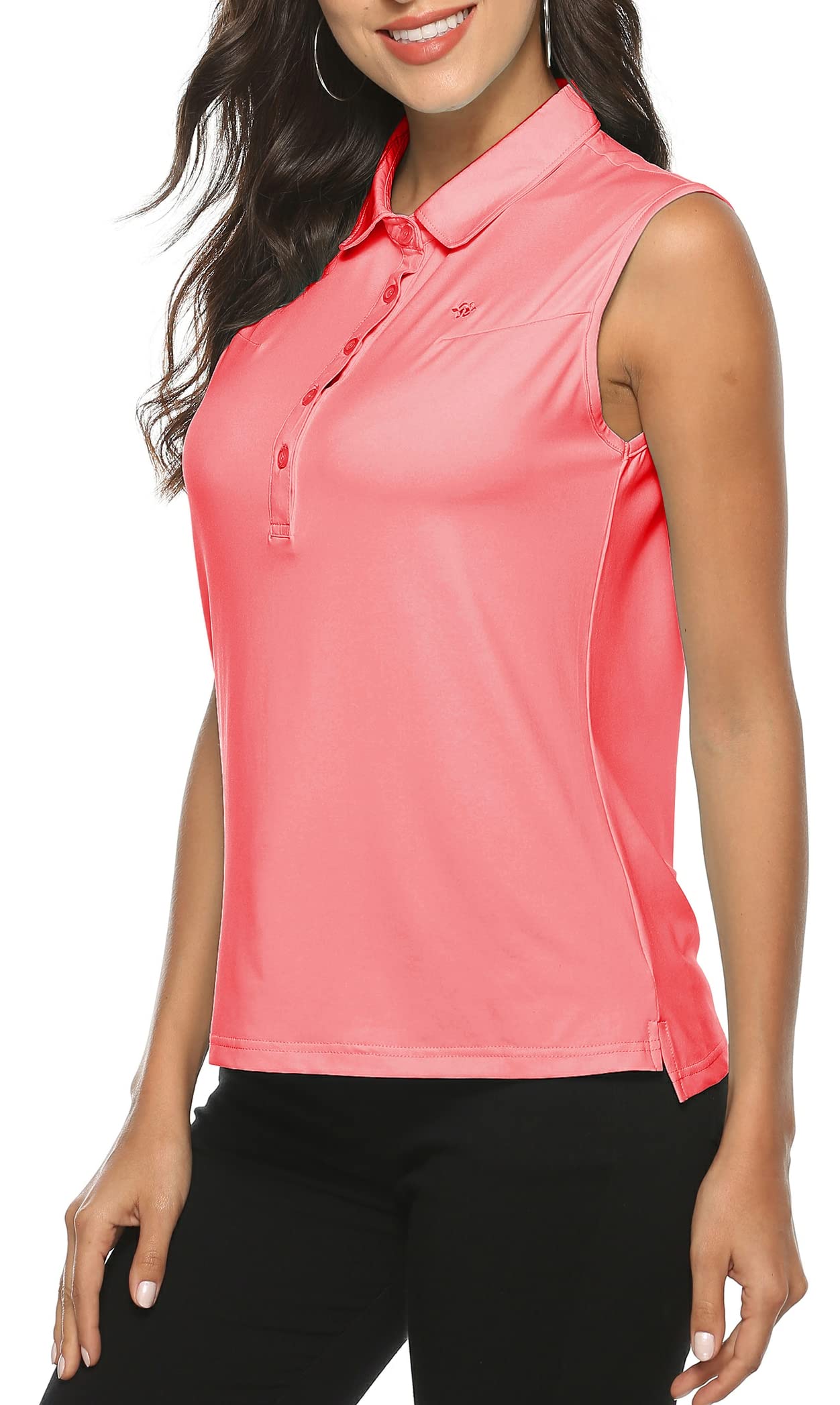 AjezMax Women's Quick Dry Sleeveless Golf Polo Shirt - Breathable Athletic Tank Top for Tennis, Running & Outdoor Sports | Perfect for Summer Workouts & Active Lifestyle