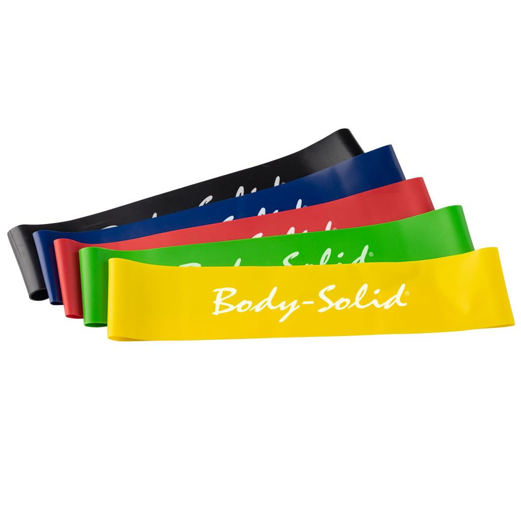 Body Solid Tools Mini Bands - Resistance Bands for Workout, Exercise & Physical Therapy - Perfect for Home Gym, Yoga, Pilates & Rehabilitation Training
