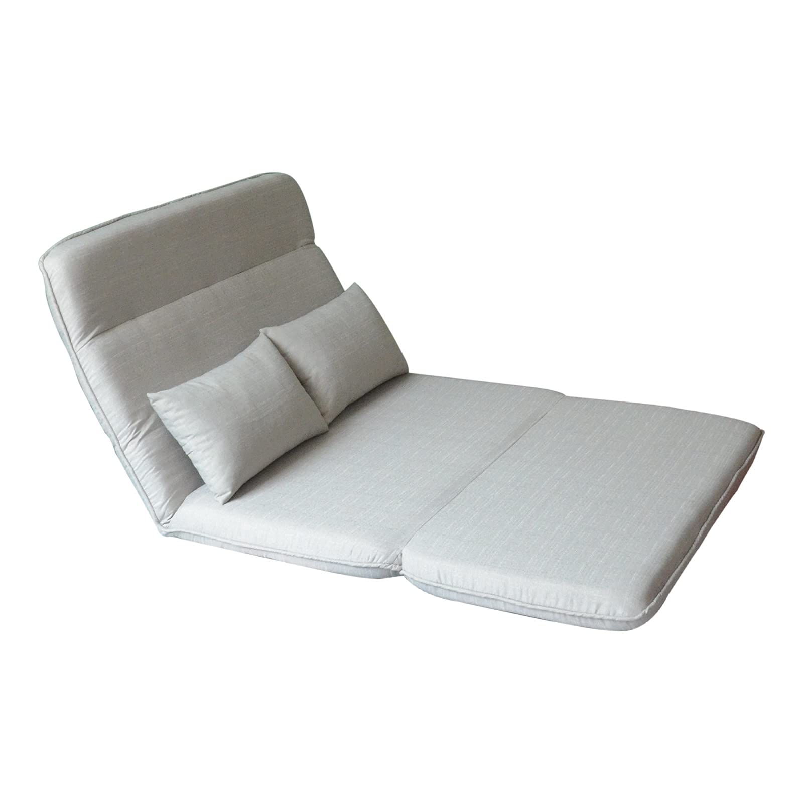 YYAO Foldable Floor Sofa Bed - Adjustable Recliner with Removable Pillows (Gray) | Perfect for Small Spaces, Living Room Lounging & Guest Bed