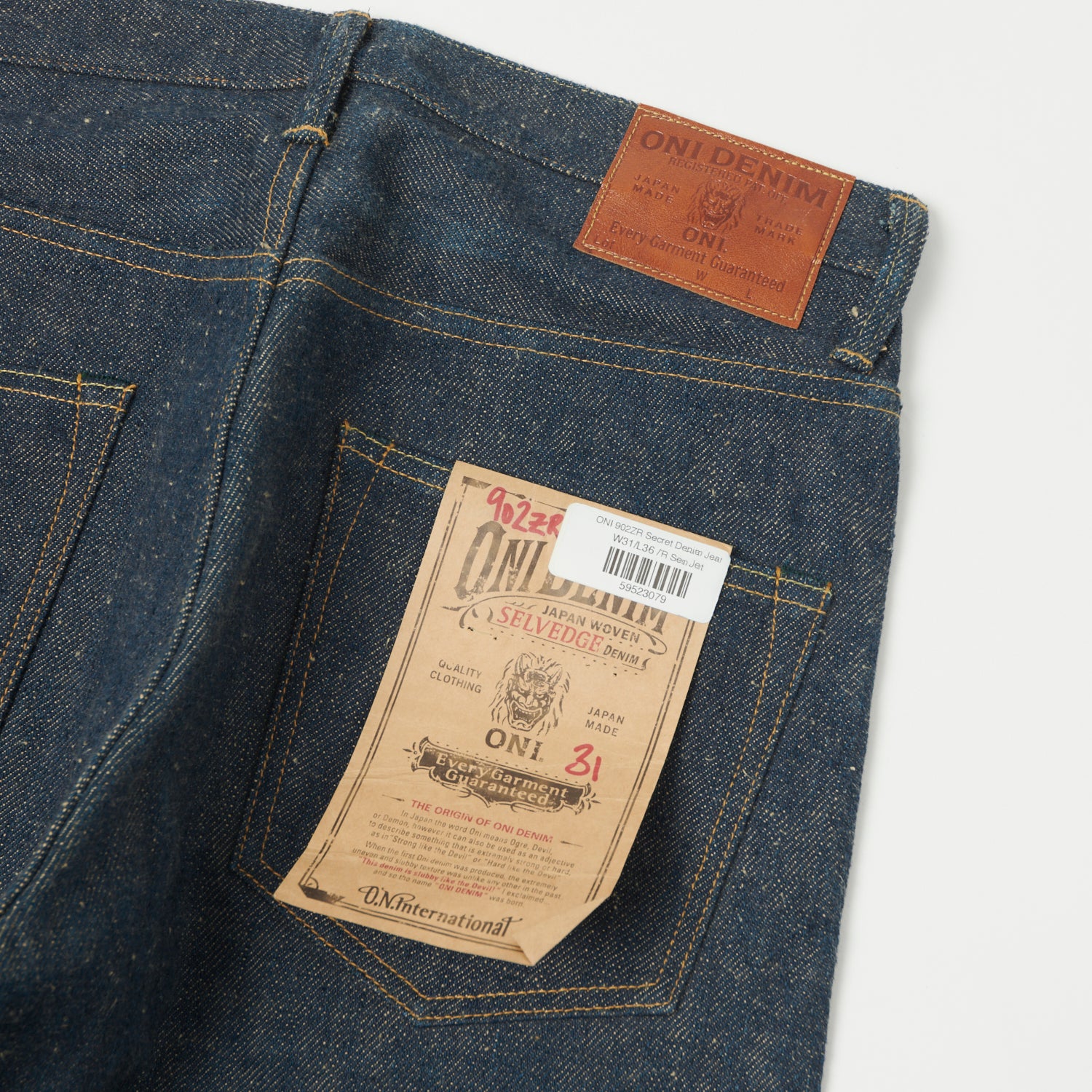 ONI 902ZR 20oz Secret Denim Raw Selvedge Jeans - Regular Tapered Fit for Men | Premium Japanese Denim Pants for Casual Wear & Street Style
