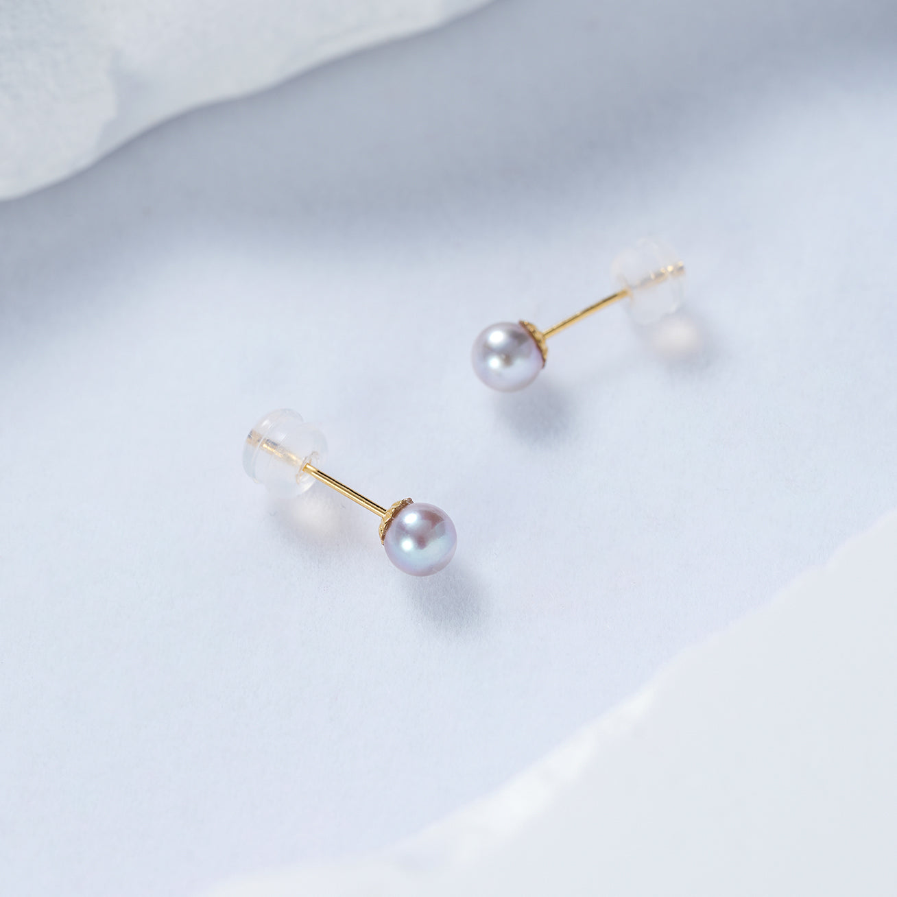 18K Gold Madama Blue Akoya Pearl Stud Earrings - AAA Grade Cultured Pearls, Hypoallergenic Jewelry for Women | Perfect for Weddings, Anniversaries & Special Occasions