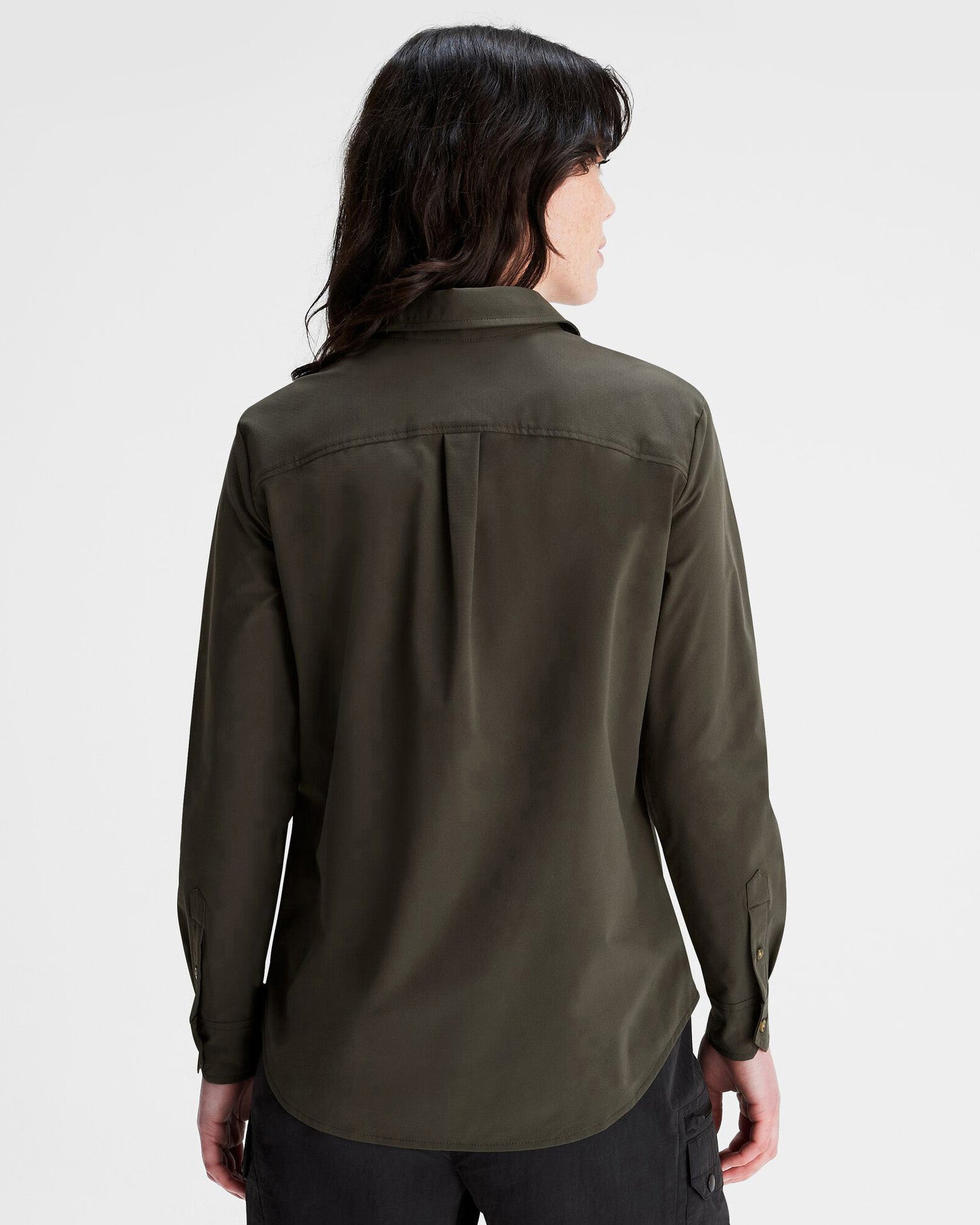 Women's Corsair Long Sleeve Shirt - Dark Moss Green Casual Top for Hiking, Travel & Everyday Wear