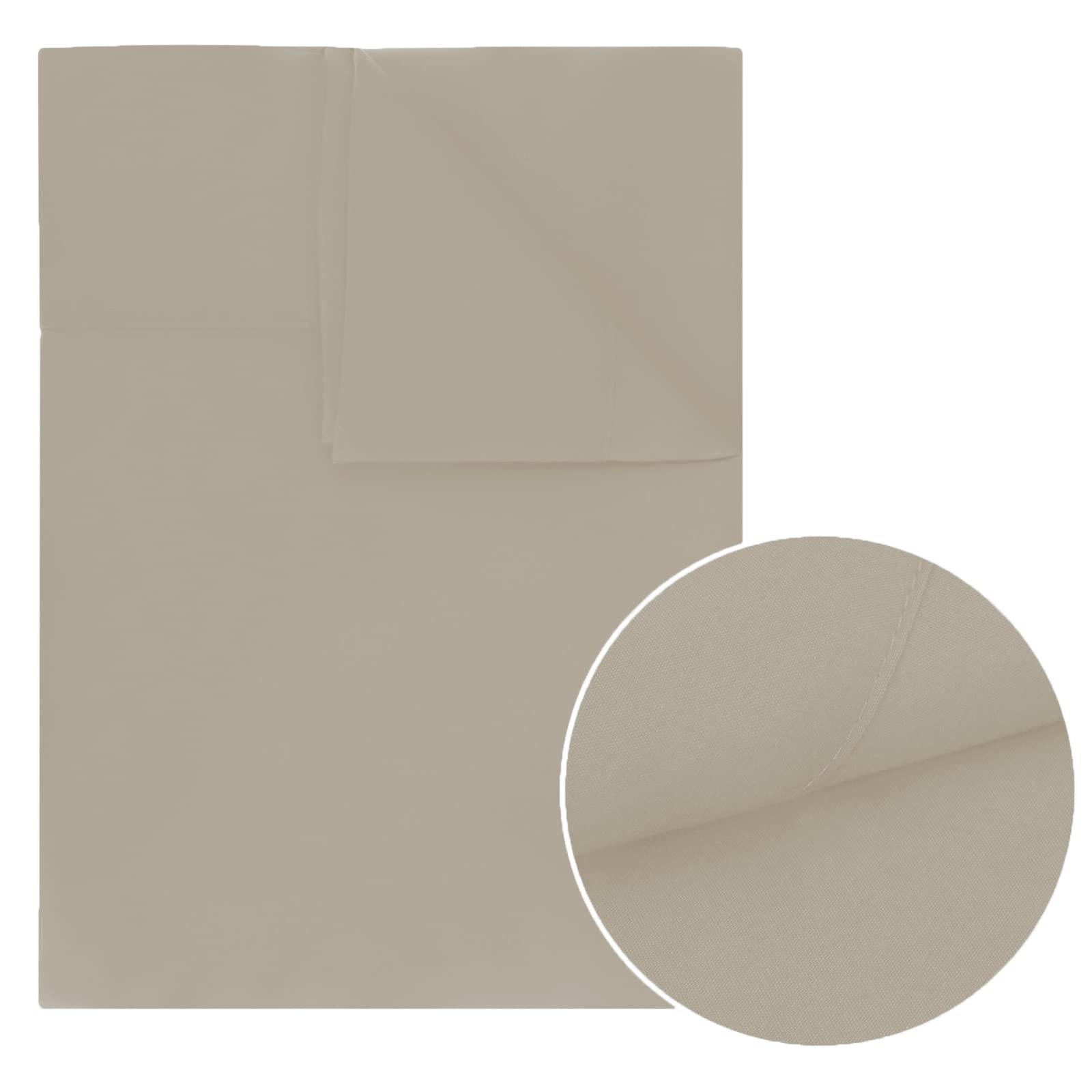 Premium Microfiber Breathable Flat Sheet - Ultra Soft, Wrinkle Resistant & Double Brushed Bed Sheet Set for Twin, Full, Queen, King Size Beds | Machine Washable, Hypoallergenic (Beige, Queen Size) - Perfect for All-Season Comfort in Bedroom, Guest Room & Dorm