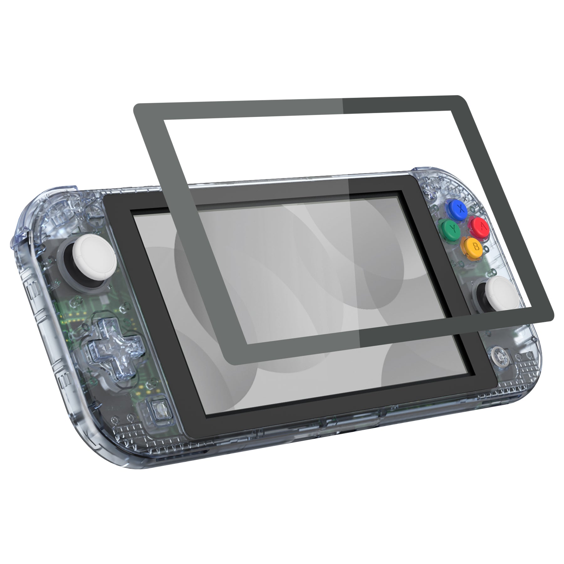 ExtremeRate Crystal Glacier Blue DIY Replacement Shell for Nintendo Switch Lite - Custom Controller Housing with Screen Protector | Durable Case Cover for NSL Handheld Console | Perfect for Gaming Enthusiasts & Travel Protection