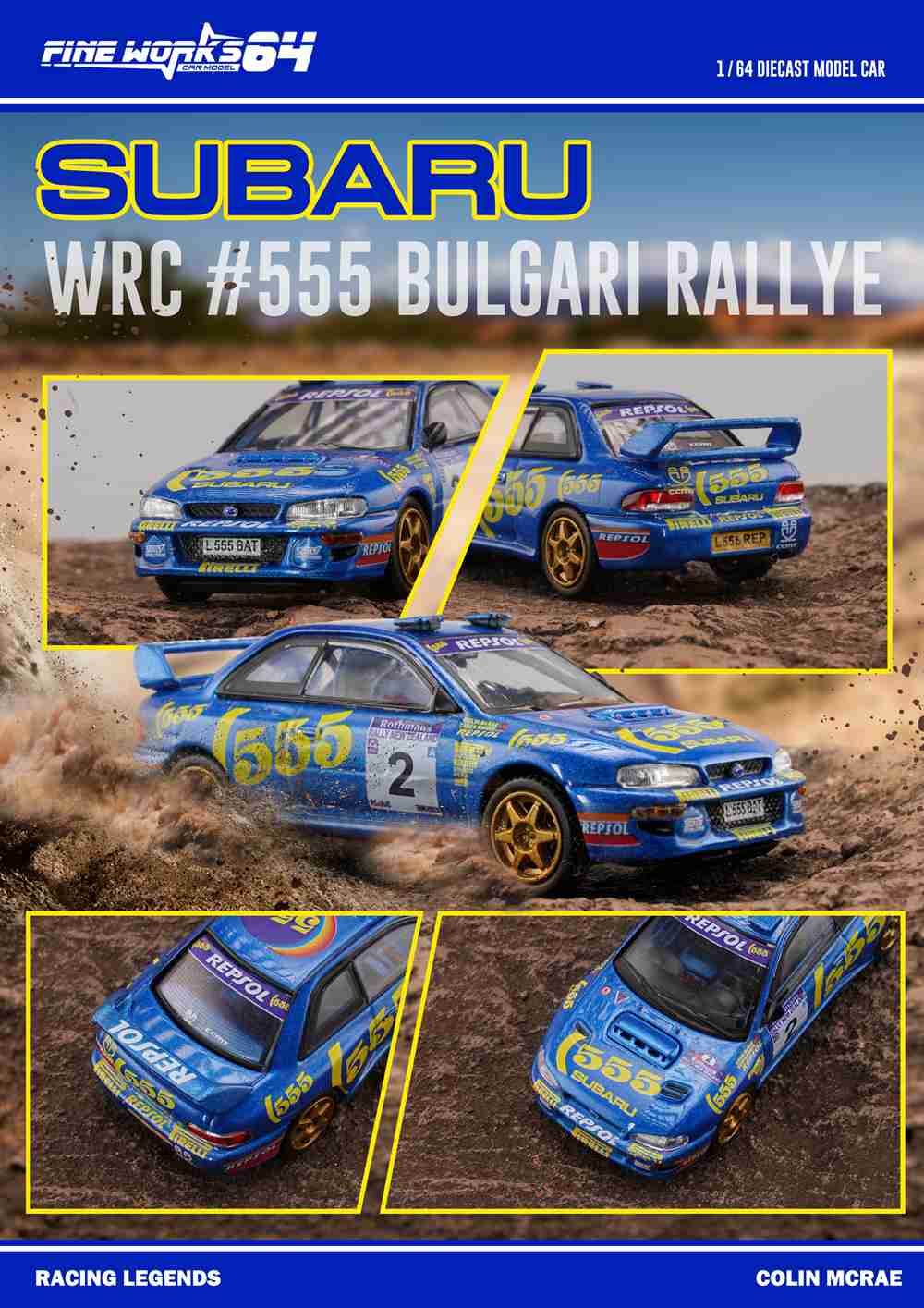 1:64 Subaru WRC Champion Racing Diecast Car Model - Limited Edition Collectible Toy for Adults & Kids - Perfect for Display, Gifts & Racing Enthusiasts