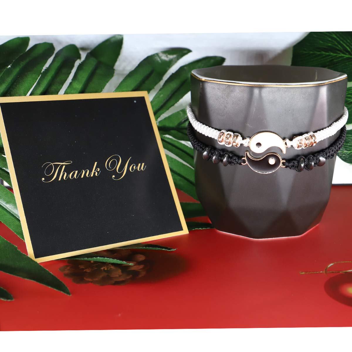 Best Friend Bracelets for 2 Matching BFF Bracelets - Yin Yang Friendship Bracelets for Men & Women - Perfect for Couples, Best Friends, and Special Occasions