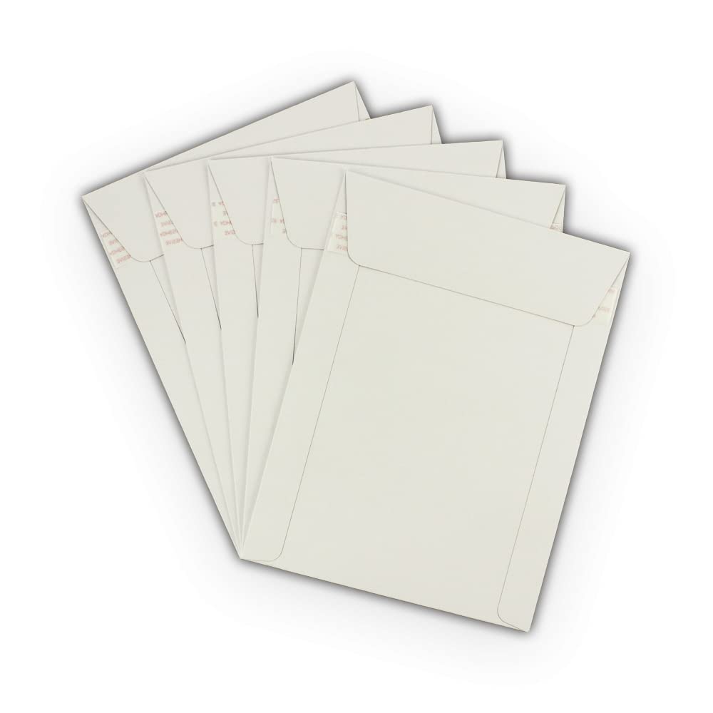 200 EcoSwift 11x13.5 Inch Rigid Photo Mailers - White Self-Seal Cardboard Envelopes for Photos, Documents & Artwork | Perfect for Mailing, Storage & Professional Presentations