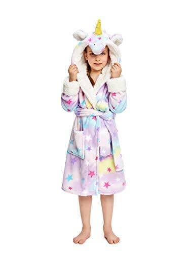 Soft & Cozy Princess Unicorn Bathrobe for Kids - Fast Priority Shipping - Perfect for Birthday Gifts, Spa Days & Bedtime Comfort