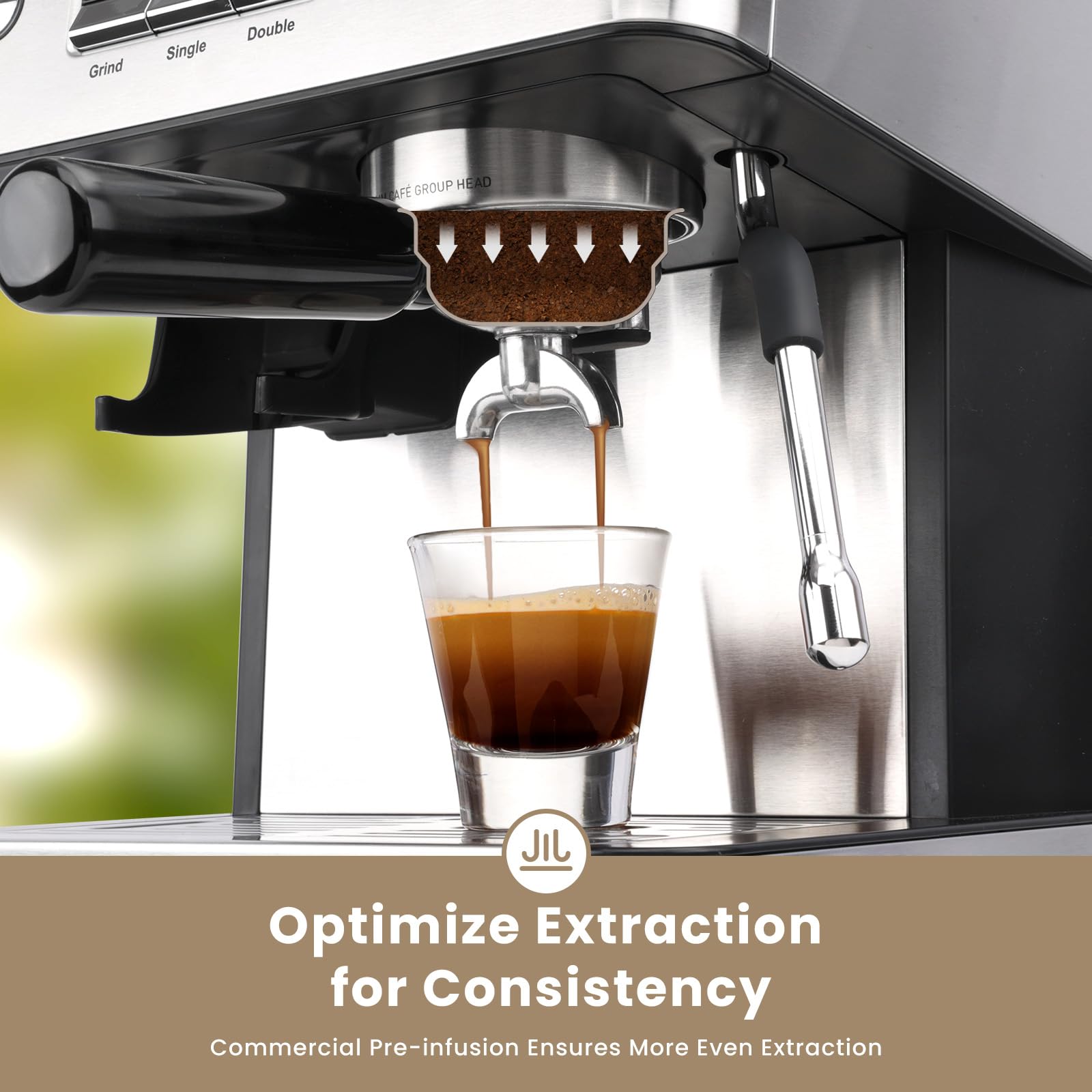 Gevi 20 Bar Espresso Machine with Built-in Grinder & Milk Frother - Professional Home Coffee Maker for Espresso, Cappuccino & Latte - 2.3L Large Water Tank (Perfect for Home Baristas & Coffee Lovers)